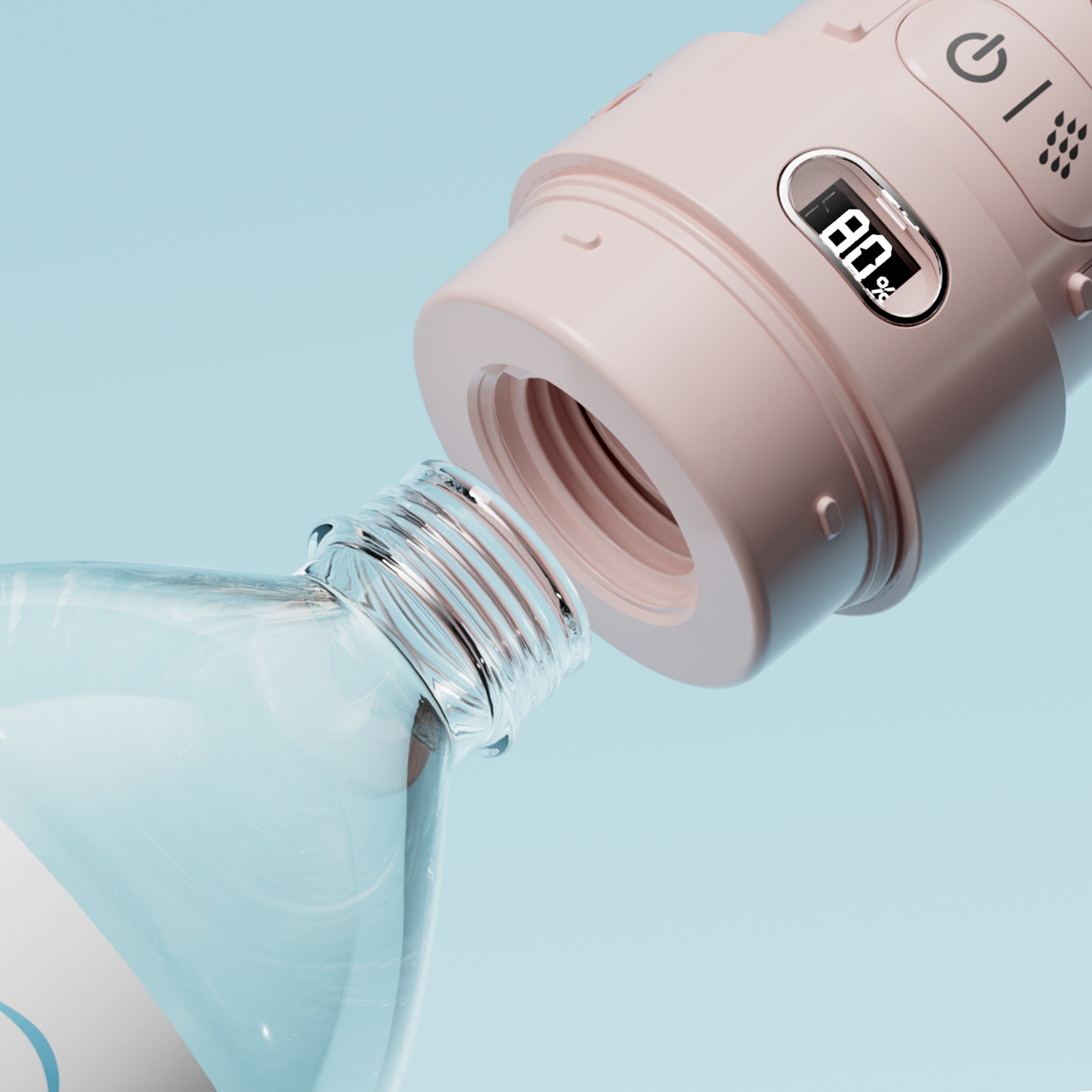 Gentle facial cleanser pump bottle, creamy texture, minimalist design with natural elements